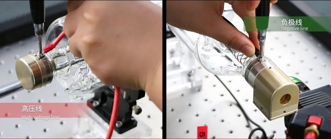 正、負極線接到相應的接線柱上